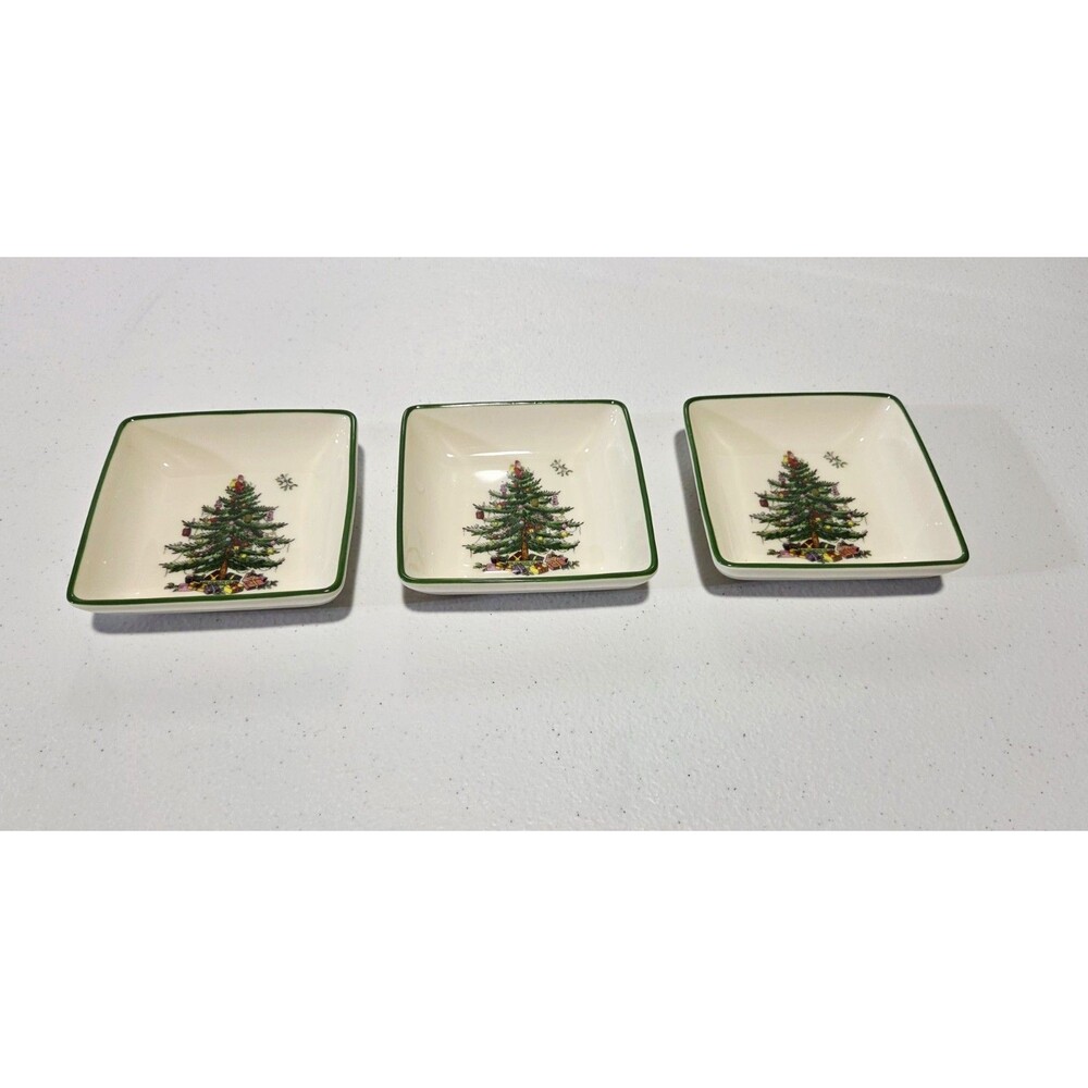 Set Of 3 Christmas Heritage by Spode Appetizer 3" SquarePlates